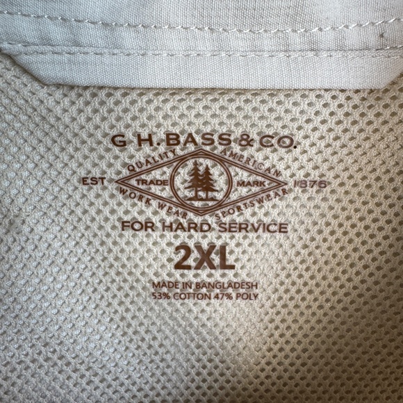 G.H. Bass & Co. Men's Short Sleeve Outdoor Button Up Shirt 2XL‎ Fishing Pockets - Picture 3 of 12